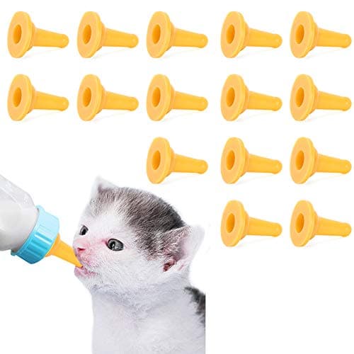 15pcs Biberon Pour Animaux De Compagnie Tétine En Silicone Tétine Biberon Tétine Sucettes Tête De Buse De Remplacement Pour Chien Chiot Chat Chaton Petits Animaux