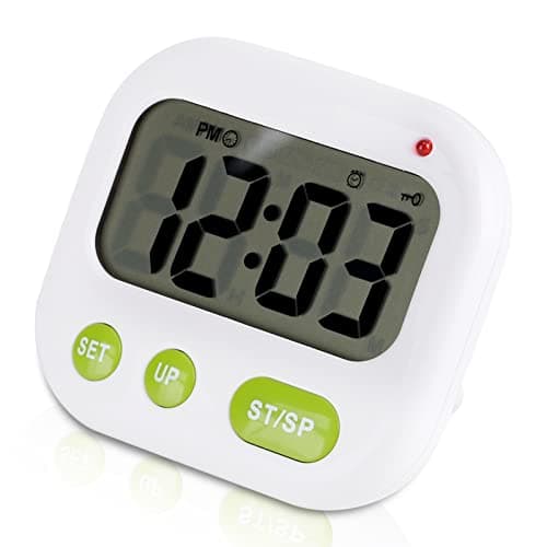 Musique/Vibration Digital LCD, Réveil à Piles Vibration Vibrationswecker Réveil Minuterie de Cuisine électronique avec Rétro-éclairage