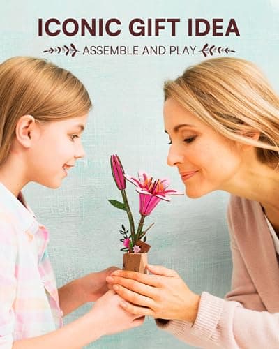 Robotime Fleurs Puzzle 3D Bois, Maquette en Bois a Construire, Construction Adulte, Cadeaux Anniversaire Femmes pour la Saint-Valentin & Décoration d'intérieur, TW071