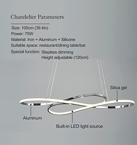 Suspension LED Lampe à Suspension Table à Manger Luminaire à Suspension en Aluminium Dimmable avec Télécommandée,Lustre Réglable en Hauteur, Éclairage pour bureau,salle à manger,restaurant,cuisine