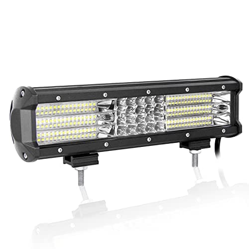 AUXTINGS 30cm Quatre Rangées Barre Lumineuse LED de travail Faisceau de travail pour camions tracteurs 4x4 bateau tout-terrain feux de brouillard,12V 24V étanche IP67
