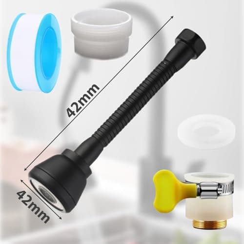 Alrens Rallonge pour Robinet de Cuisine, 3 Modes Extension Robinet Cuisine, 360° Douchette evier Cuisine noir Rallonge Robinet evier FM22/M20/M22/M24 Economiseur d'eau pour Robinet