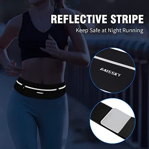 HAISSKY Ceinture de Course Sacs Bananes de Sport,Etanche Running Belt, Porte Téléphone Sport Léger pour Entraînements de Gym, Jogging, Voyages et Activités en Extérieur