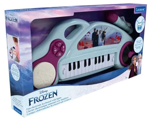 Lexibook Reine des neiges Piano électronique pour Enfants avec Effets Lumineux, Microphone, Batterie, Haut-Parleur intégré, mélodies de démonstration, Lecteur DJ, Mauve, K704FZ, Violet/Bleu