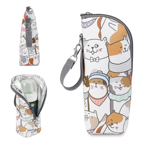 QOWIJEX 1 Pièce Sac Isotherme Biberon, Chauffe-Biberon Pour Bébé, Sac De Biberon Portable Hangable,Porte-Biberon, Biberon Voyage Isolation Sac,Pour Poussette,Voyage En Plein Air