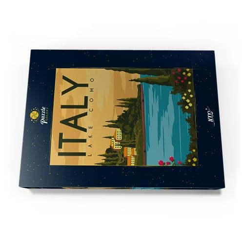 MyPuzzle Lac De Côme Italie, Style Art Déco Poster Vintage, Illustration - Premium 1000 Pièces Puzzle - Collection spéciale MyPuzzle de Puzzle Galaxy