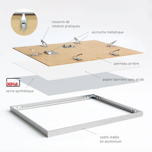 DEHA Design cadre en aluminium Tribeca, 21x29,7 cm (A4), Structure argent mat