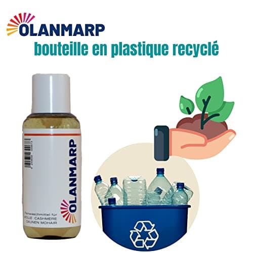 Olanmarp Lessive en laine - Lessive liquide liquide pour laine, angora, alpaga, duvet, mohair (100 ml, sans filet à linge)