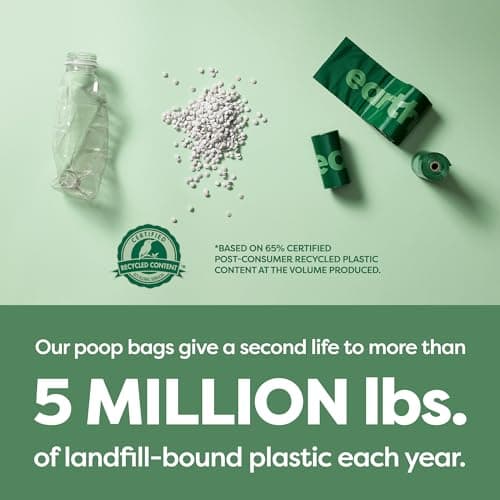 Earth Rated Sacs à crottes pour chiens, sacs étanches et extra épais, recharges en rouleaux, sans parfum, 270 sacs