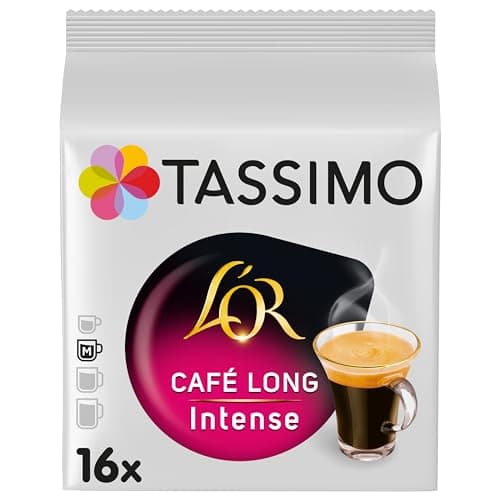 Tassimo, 80 Dosettes Café Long Intense L'OR, Compatibles avec les machines TASSIMO, 80 Cafés, Intense et Corsé, 5 packs de 16 dosettes