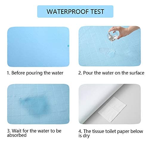 Beedsooth Imperméable Alèse Protège Matelas Coussin, Absorbant Pad Incontinence, Couvre Matelas Lavable de Lit Bébé Enfants Adultes - 70x90cm, Bleu