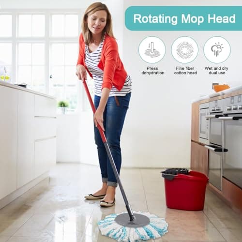 4 Pièces pour Leifheit Têtes de Rechange Clean Twist Disc Mop Micro Kit, Système à 2 Fibres Balai pour Leifheit Serpillière Franges de Remplacement, pour Tous Types de Sols