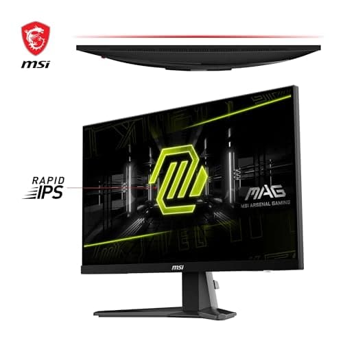 MSI MAG 256F Écran Gaming 24,5 Pouces FHD - Dalle Rapid IPS 1920 x 1080, 180 Hz / 1ms GtG, gamut sRGB 127%, Design sans Cadre, HDR Ready - DisplayPort 1.2a,HDMITM CEC