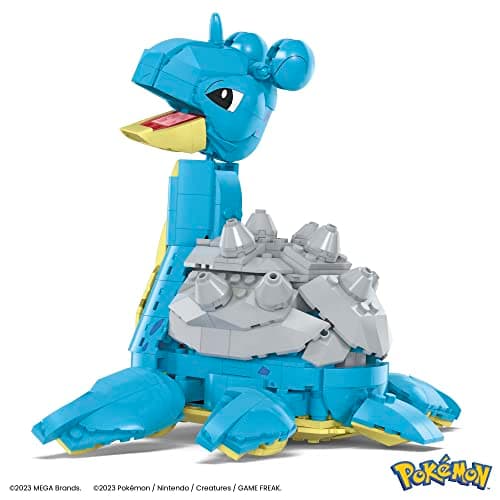 MEGA Pokémon Figurine Action Lokhlass 16 cm, Jeu De Briques De Construction pour Enfants Et Adultes, Modèle Pokémon À Collectionner avec 527 Pièces, Jouet pour Enfant de 8 Ans et Plus, HKT26