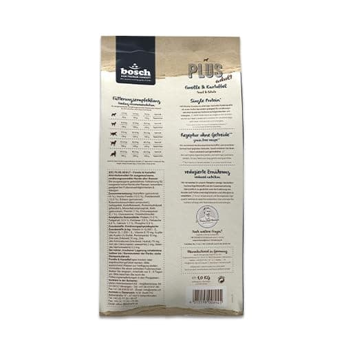 bosch HPC PLUS Truite et pomme de terre - Croquettes pour chiens adultes de toutes races - Monoprotéines - Sans céréales - 1 x 2,5 kg