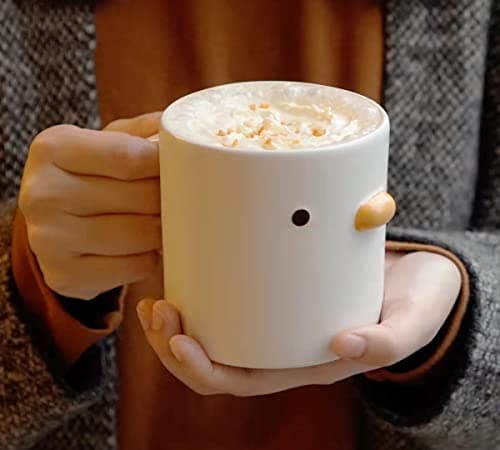 TULANDOT Mignonne Originale Tasse Ceramique & Tasse Canard & Tasse à Café & Tasse Poussins & Tasse à Cappuccino & 3D Duck Mug Canard,Meilleur Cadeau pour Les Amis. (410ml)