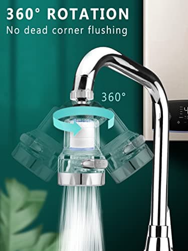 Acdolf Filtre à Eau du Robinet, Filtre à Robinet Rotatif à 360°, Purificateur d'eau de Robinet de Cuisine et Salle de Bains, 3 Modes de Fonctionnement