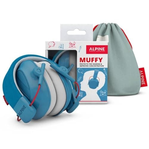 Alpine Muffy Casque Anti-Bruit : protection auditive pour enfants jusqu'à 16 ans - CE Certifié - Confortable et réglable - Prévient les troubles auditifs - Robuste et facile à ranger – Bleu