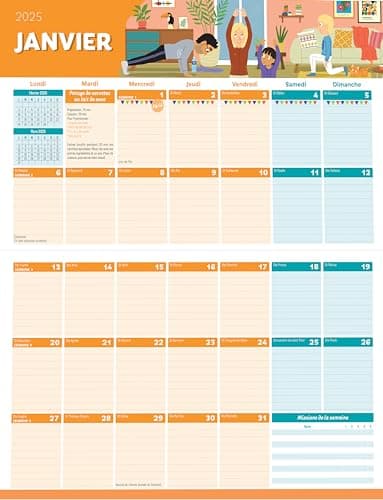 Organiseur familial Mémoniak 2025, calendrier organisation familial mensuel (sept. 2024- déc. 2025)