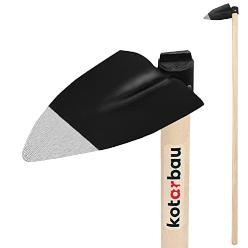 KOTARBAU® Binette 138 x 110 mm Cœur Houe en Acier avec Manche en Bois 110 cm Accessoire de Jardin Outil de Jardinage Accessoires de Plantation