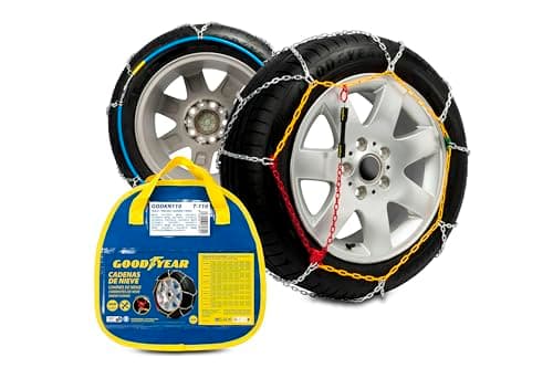 Jeu de 2 Chaînes à Neige en Métal de 9 mm pour Voiture Taille 110 avec Tendeur Automatique Goodyear