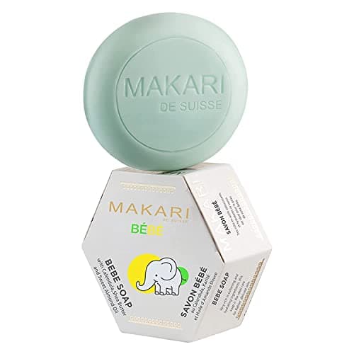 Savon Makari pour Bébé 5.4oz - Barre de bain apaisant, nettoyant pour enfants avec un beurre de karité hydratant et doux, ingrédients botaniques non irritants - hydrate, adoucit, guérit et protège