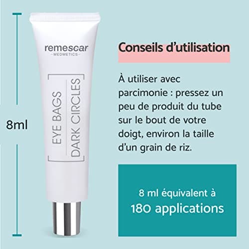 Remescar Poches et Cernes 8ml - Crème Contour Des Yeux Anti-Poches Atténuateur De Sous Les Traitement Instantané - Enlever les Poches