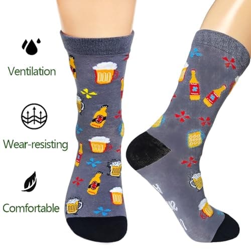 Chaussettes Homme Rigolote Chaussettes Drôles Chaussettes Amusantes Fantaisie Cadeaux Nouveauté pour Homme Cadeau Papa Amie Famille Fête des Pères