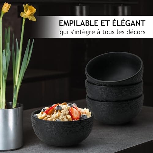 MIAMIO - 750 ml Bols/Saladiers, ensemble de 4 bols, bols à soupe, bols à céréales, bols de service en céramique - adaptés au micro-ondes, au lave-vaisselle et au four - Collection Oasis
