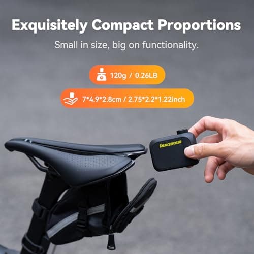 anoutway Mini Pompe à vélo, Pompe à vélo avec manomètre numérique, Pompe à air électrique pour vélo, arrêt Automatique pour VTT, vélo de Route AT1 Pro