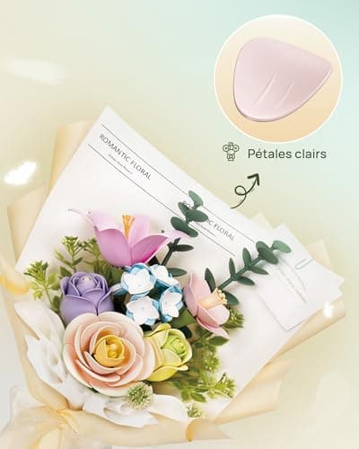 ROBOTIME Fleurs Puzzle 3D Maquette a Construire, Construction Adulte, Cadeaux Anniversaire Femmes Saint-Valentin & Décoration d'intérieur, AF01J