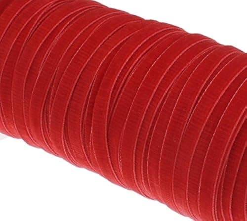 Perlin Ruban en velours, 10 m de long et 10 mm de large, décoratif, pour la confection de bijoux, l'ornement, rouge