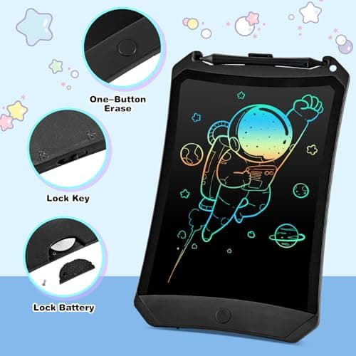 PINKCAT Jouet Bebe 1 2 3 4 5 6 Ans Tableau Magique Enfant 12 Pouces Tablette D'écriture LCD Tablette Dessin Graphique Ardoise Magique Effacable Cadeau Fille Game Boy Jeux Garcon