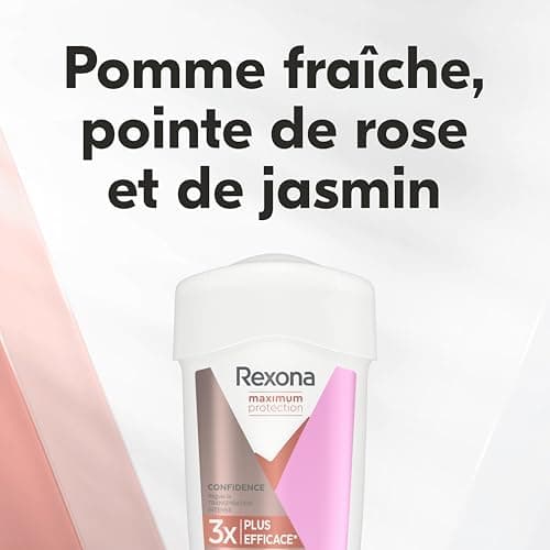 REXONA - Déodorant Femme Confidence - Stick Anti-transpirant - 3x plus efficace contre la transpiration - Protection 96h - 45ml
