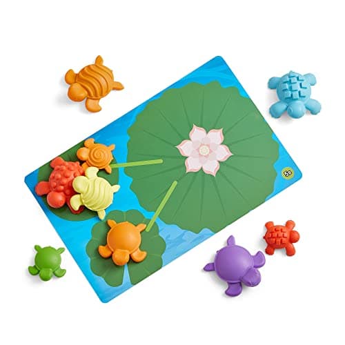 Learning Resources Kit d’activités mathématiques des tortues tactiles , apprentissage des nombres petite enfance, objets de tri mathématiques pour enfants, jouets de tri des couleurs, Montessori