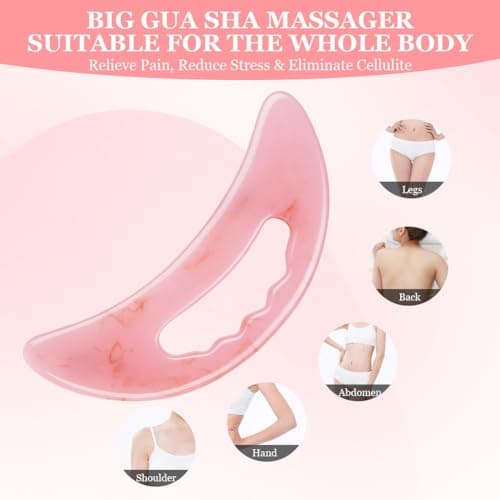 ACWOO Outil de Massage Gua Sha, Gua Sha Corps Masseur avec Poignée, Grand Gua Sha Corps Cellulite Guasha Conseil pour Jambes, Cou, Abdomen, Dos Élimine le Stress Musculaire, Soulage la Fatigue