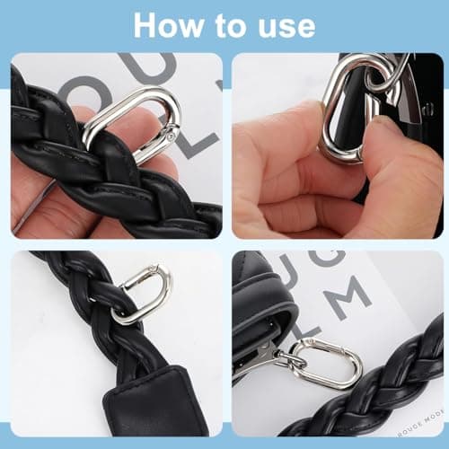 JEYORZY 10 pièces fermoir ovale, mousqueton, fermoirs et fermoirs pour collier, fermoir à anneau à ressort, connecteurs de chaîne, pour Sacs Sacs à Main Porte-clés Sangle (Petit, moyen)