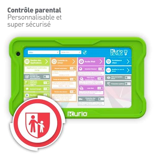 KURIO - La Tablette 7 Pouces Gulli 32Go pour Enfants - Android 13 - Contrôle Parental Personnalisable & navigateur sécurisé - Vidéos héros Gulli + 100 apps & Jeux éducatifs pré-chargés