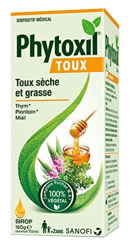 PHYTOXIL TOUX - Dispositif médical- Sirop 133 ml - Soulage la toux sèche et toux grasse - Thym, Plantain, Miel - A partir de 2 ans -