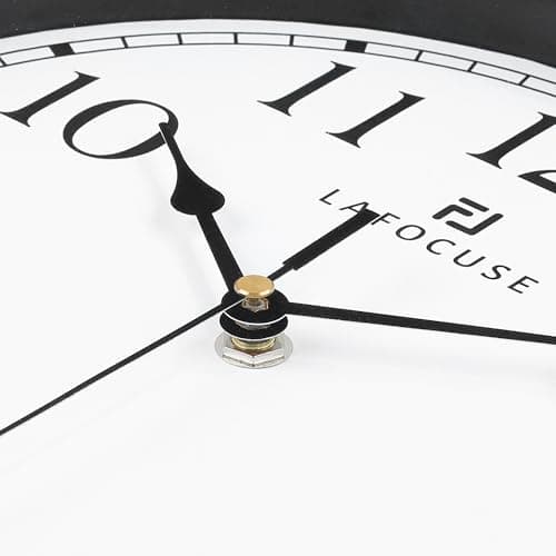 Lafocuse 30cm Horloge Murale Silencieuse Vintage, Rustique Retro Pendule Murale Noir, Shabby Chic Deco sans Tictac pour la Maison Salon Cuisine Chambre Bureau 30cm