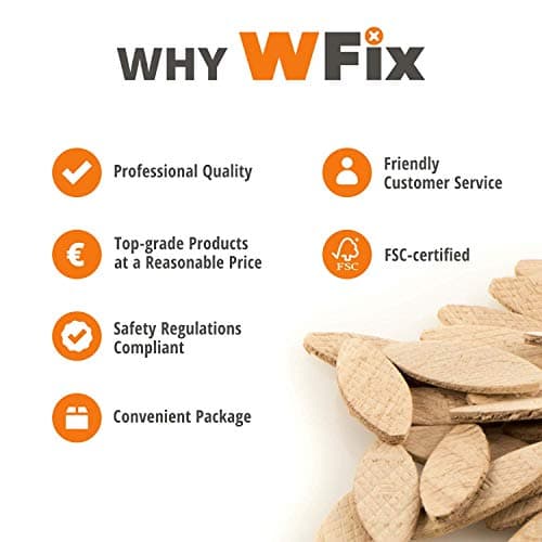 WFix Lamelles d'Assemblage Type Lamello 20 Taille 20 500 pièces Cheville Plates dans une Boîte de Rangement EUROboîte Biscuit Bois idéale pour Fraisage et Bicolage