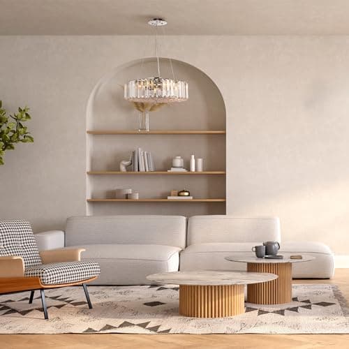 MAYTONI DECORATIVE LIGHTING Lustre à suspension en cristal grand moderne rond style contemporain, en métal couleur chrome excl 6 x 60W E27 230V