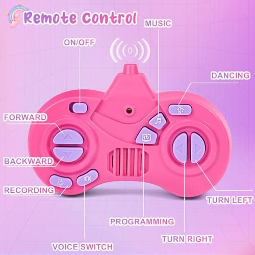 Ulikey Licorne Robot Enfant Jouet, Robot Licorne Interactif, Licorne Télécommandée avec LED, Musique, Danse et Marche, Licorne Jouet Fille Cadeau de Anniversaire Noël, Enregistrable, Programmable