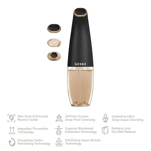 GESKE Nettoyant visage Aqua-Stream | 8 en 1 | Nettoyage des pores | Prévention impuretés | Extraction points noirs | Réduit rougeurs et sècheresse