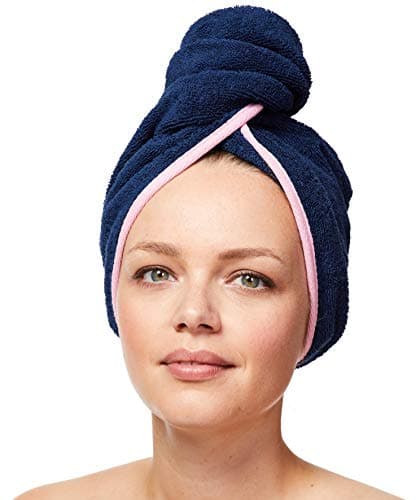 Sowel® Serviette pour Les Cheveux, Turban Serviette avec Bouton, Femme, 100% Coton