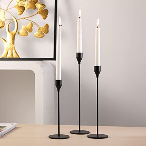 Chandelier Bougeoir Noir pour Bougies: Hewory 10pcs Chandelier Doré Centre de Table pour fête de Mariage, dîner, Accessoires décoratifs