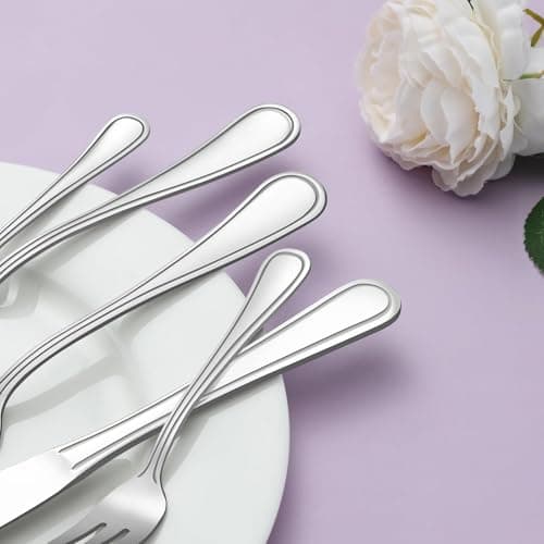 Gifcomda Lot de 24 Petites Cuillères à Café, Petite Cuillère à Dessert en Acier Inoxydable Polies Miroir Exquis Pour la Maison, le Restaurant, la Fête, Passe au Lave-vaisselle (14 cm)
