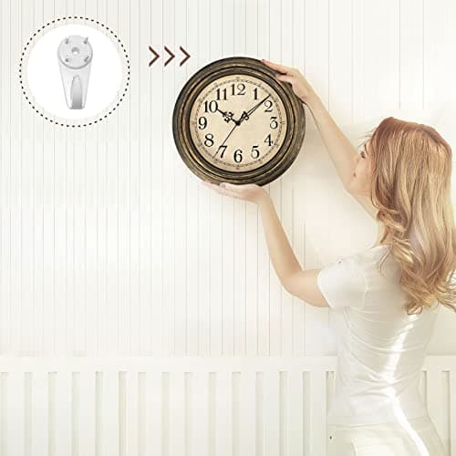 Horloge Murale Vintage, Horloge Silencieux Classique de 30cm pour Salon, Chambre de Coucher ou Bureau, Alimenté par Piles (Chiffres Arabes)