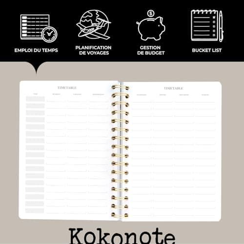 Kokonote - Agenda Scolaire 2024 2025 Semainier Vert | Agenda Spirale - Août 2024 à Juillet 2025