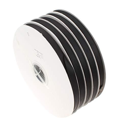 Perlin - Ruban gros-grain noir de 20 m de long - 10 mm de long - Pour le scrapbooking, la décoration, les bijoux